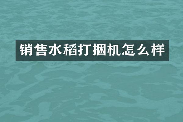 銷售水稻打捆機怎么樣