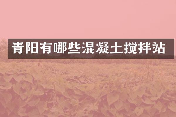 青陽(yáng)有哪些混凝土攪拌站