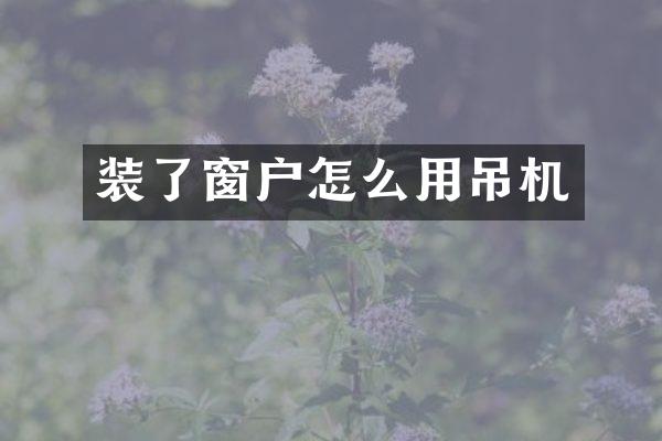 裝了窗戶怎么用吊機