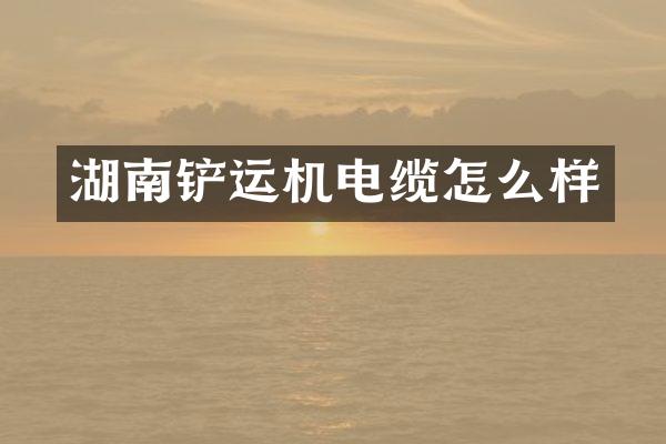 湖南鏟運機電纜怎么樣