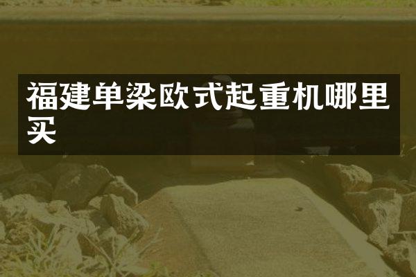 福建單梁歐式起重機哪里買