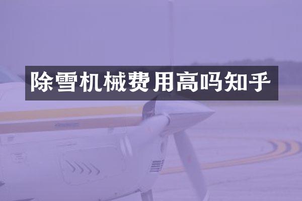 除雪機械費用高嗎知乎