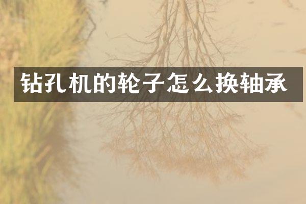 鉆孔機的輪子怎么換軸承