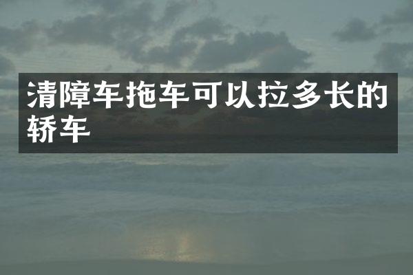 清障車拖車可以拉多長的轎車