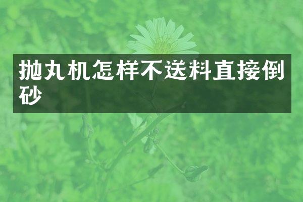 拋丸機怎樣不送料直接倒砂