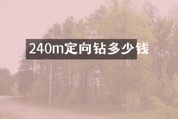 240m定向鉆多少錢