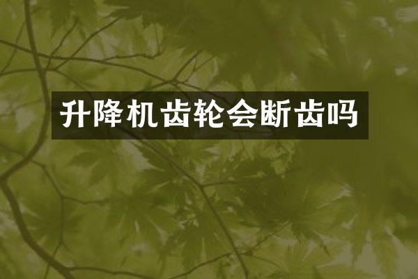 升降機(jī)齒輪會(huì)斷齒嗎