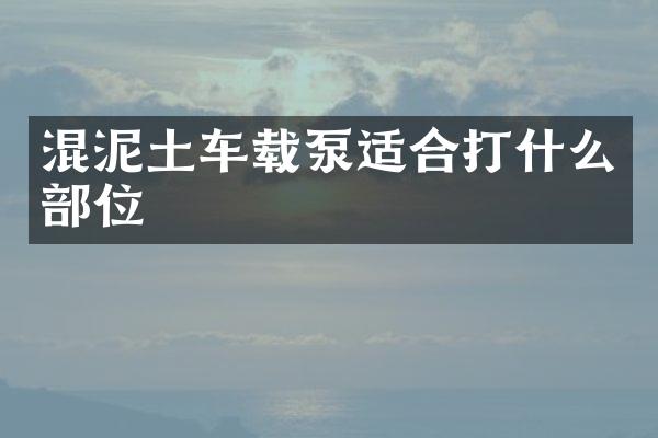 混泥土車載泵適合打什么部位