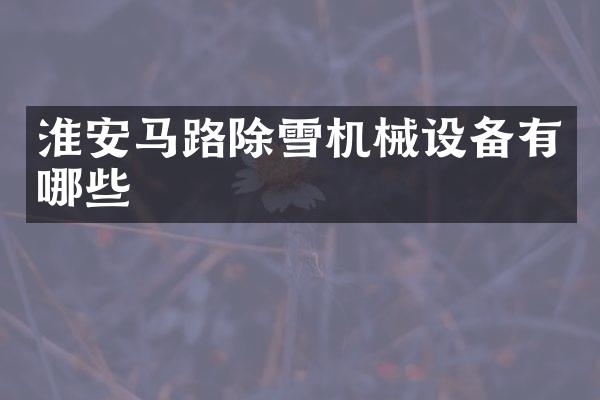 淮安馬路除雪機械設(shè)備有哪些