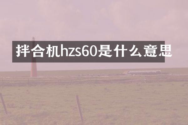 拌合機(jī)hzs60是什么意思