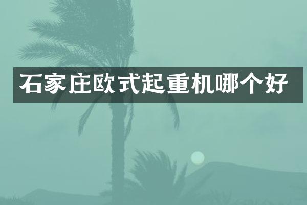 石家莊歐式起重機哪個好