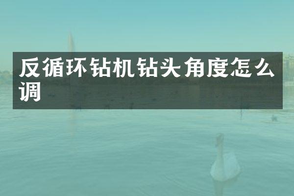 反循環(huán)鉆機(jī)鉆頭角度怎么調(diào)