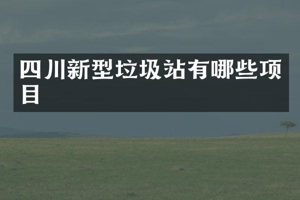 四川新型垃圾站有哪些項目