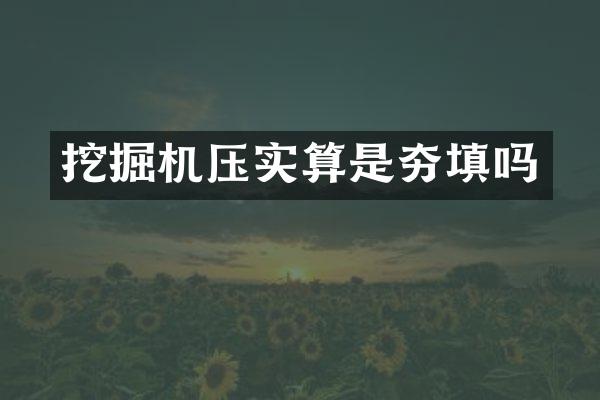 挖掘機壓實算是夯填嗎