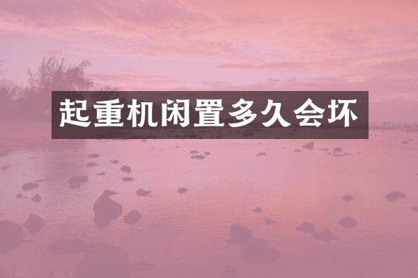 起重機(jī)閑置多久會(huì)壞