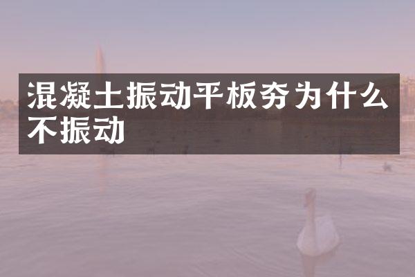 混凝土振動平板夯為什么不振動