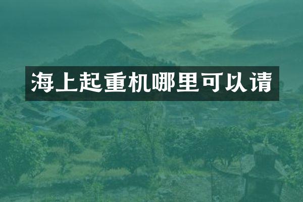 海上起重機哪里可以請