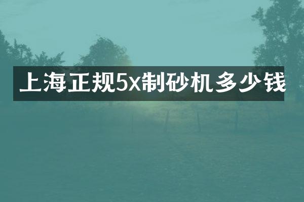 上海正規(guī)5x制砂機(jī)多少錢