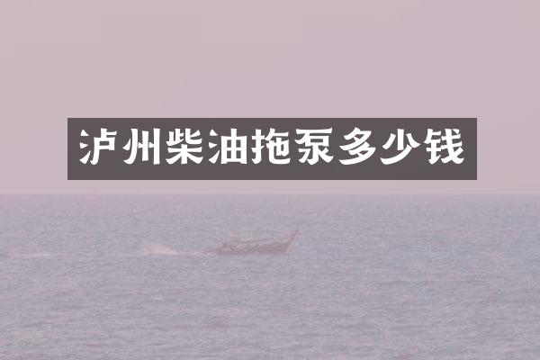 瀘州柴油拖泵多少錢