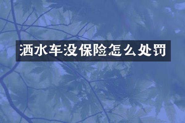 灑水車沒保險(xiǎn)怎么處罰