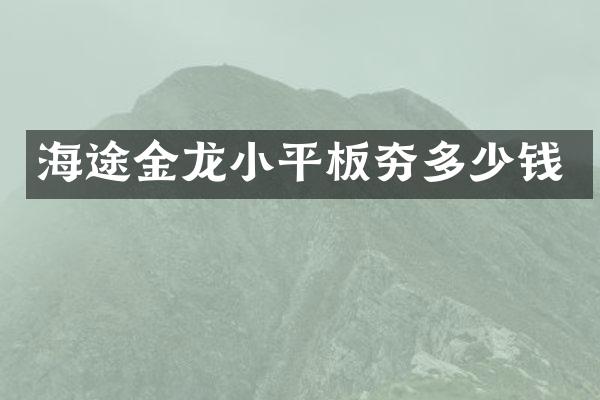 海途金龍小平板夯多少錢