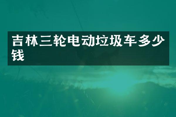 吉林三輪電動垃圾車多少錢