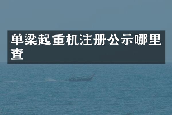 單梁起重機注冊公示哪里查