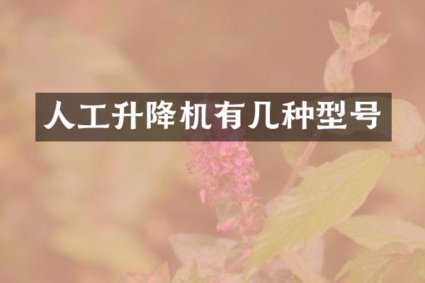 人工升降機(jī)有幾種型號