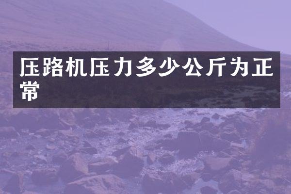 壓路機(jī)壓力多少公斤為正常