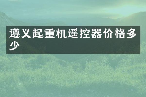 遵義起重機遙控器價格多少