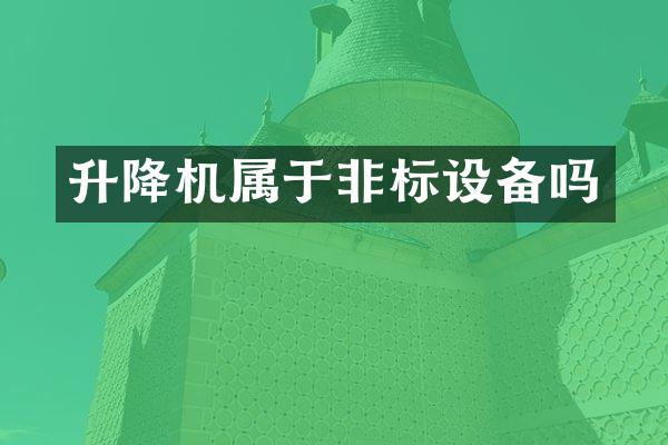 升降機屬于非標設備嗎