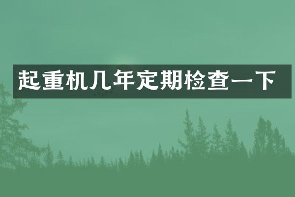 起重機(jī)幾年定期檢查一下