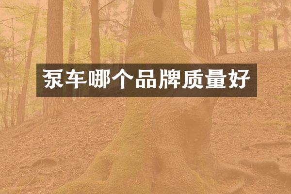 泵車哪個品牌質量好