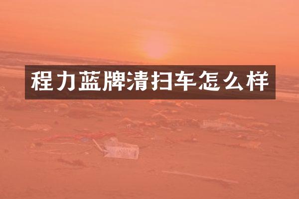 程力藍(lán)牌清掃車怎么樣