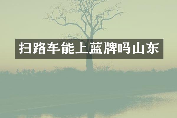 掃路車能上藍(lán)牌嗎山東