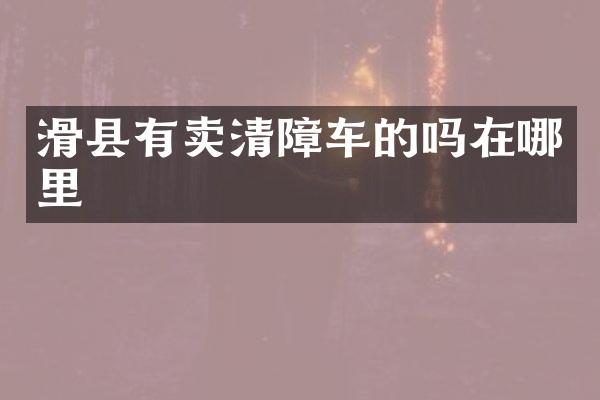滑縣有賣清障車的嗎在哪里