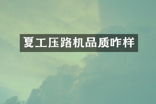 夏工壓路機品質(zhì)咋樣