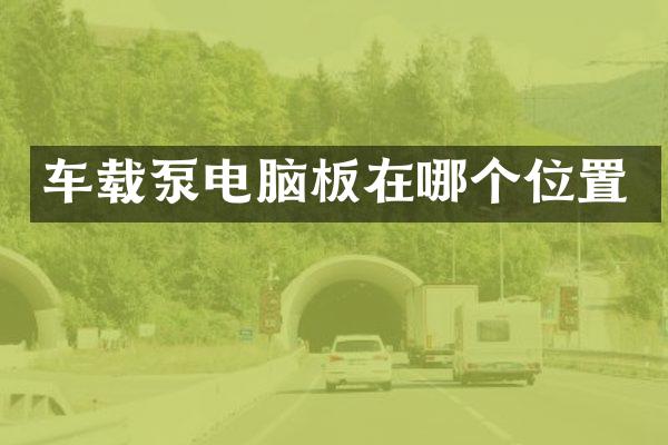 車載泵電腦板在哪個位置