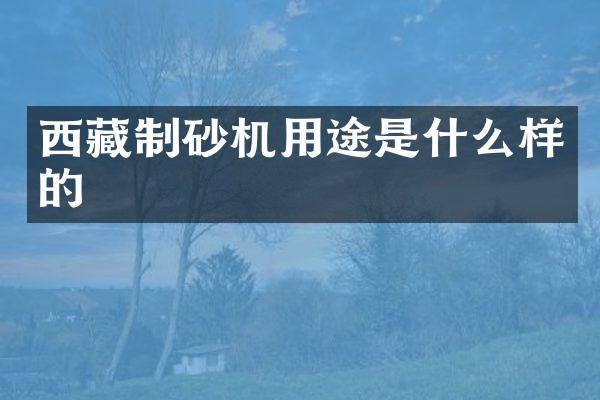 西藏制砂機(jī)用途是什么樣的