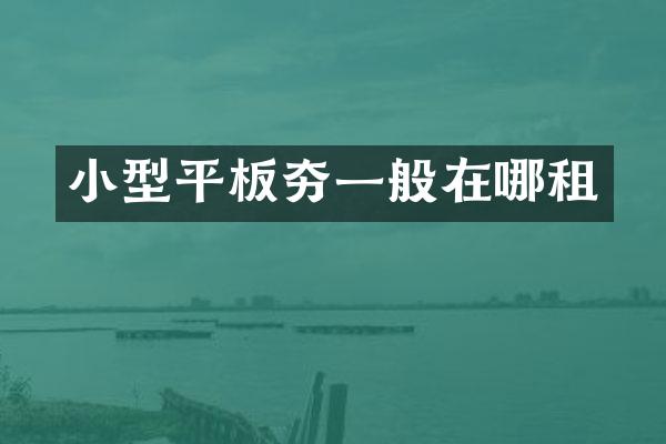 小型平板夯一般在哪租
