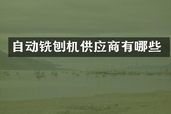 自動(dòng)銑刨機(jī)供應(yīng)商有哪些