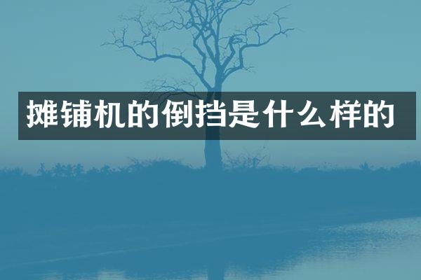 攤鋪機(jī)的倒擋是什么樣的