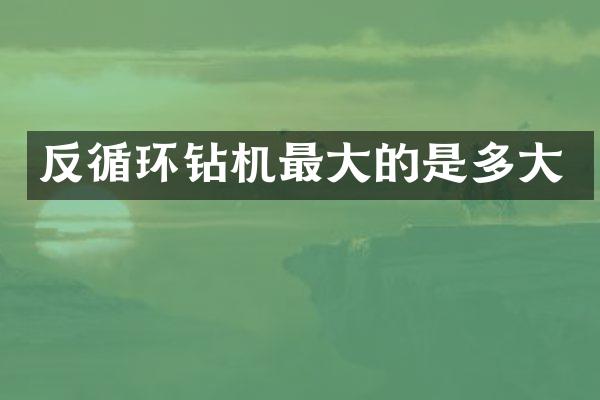 反循環(huán)鉆機(jī)最大的是多大
