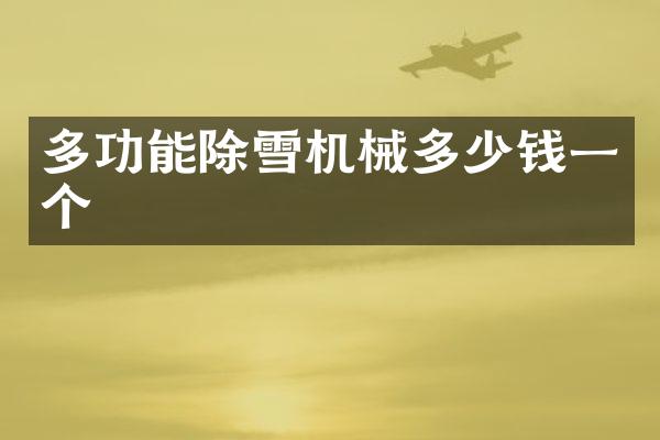 多功能除雪機(jī)械多少錢(qián)一個(gè)