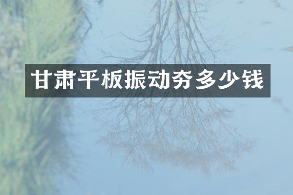 甘肅平板振動夯多少錢