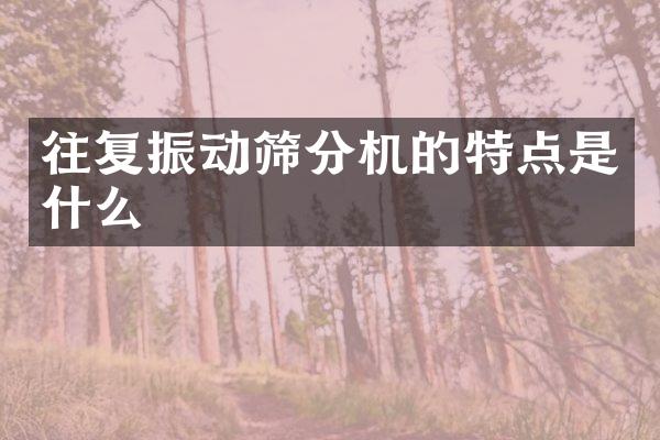 往復(fù)振動(dòng)篩分機(jī)的特點(diǎn)是什么