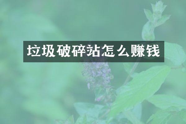 垃圾破碎站怎么賺錢