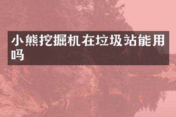 小熊挖掘機在垃圾站能用嗎