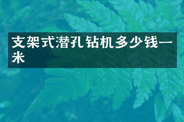 支架式潛孔鉆機(jī)多少錢一米