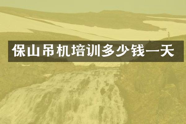 保山吊機(jī)培訓(xùn)多少錢一天